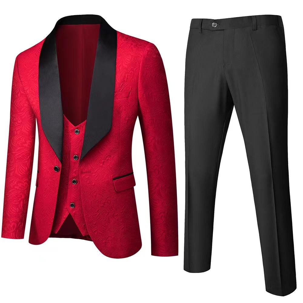 YND Conjunto De Esmoquin De 3 Piezas Para Hombre Con