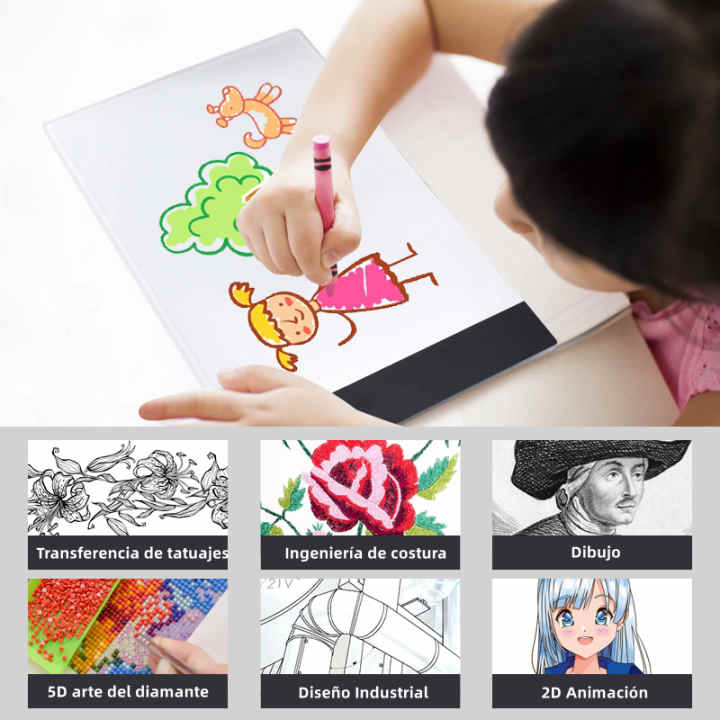 Mini Led Proyector Arte Dibujo Mesa Luz Juguete para Niños Tablero de  pintura Escritorio pequeño Aprendizaje educativo Herramienta de pintura  Artesanía Regalo para niños