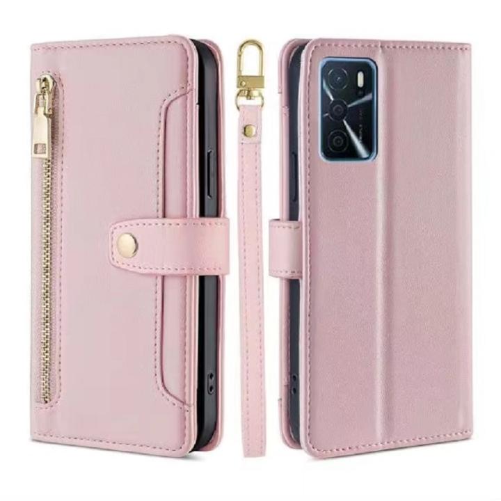 WEIOU Custodia Portafoglio In Pelle PU Con Magnetica Per OPPO A16 / A16s / A54s, Funzione Stand, Rosso - 2