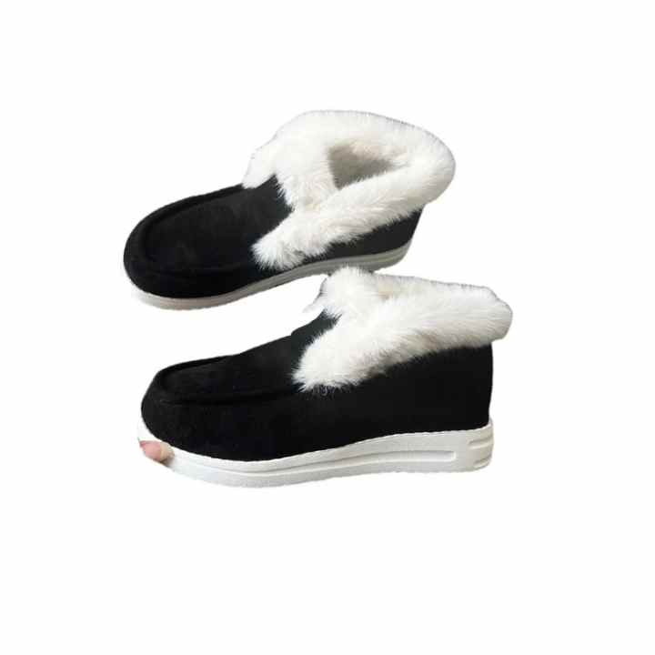 Mini Botas De Nieve De Invierno Para Mujer, Forro De Felpa, Gamuza