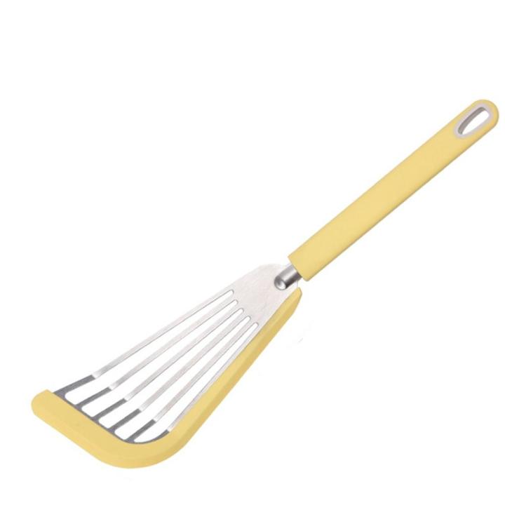 POTWIY Juego De 2 Espátulas De Pescado De Silicona, Espátulas De Pescado Para Utensilios De Cocina Antiadherentes Con Borde Y Mango De Silicona Resistentes Al Calor, Espátula Flexible Ranurada Para