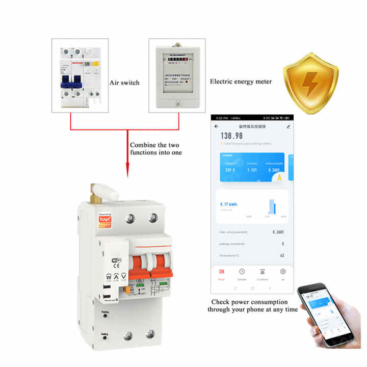 2p control remoto wifi interruptor/interruptor inteligente/inteligente  automático reconectador sobrecarga cortocircuito protección