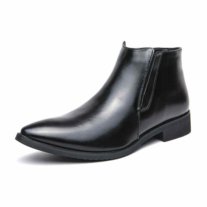 Fundas De PU Para Botas De Papá Noel – Disfraz Festivo Para Hombre, Con Punta Redonda, Tacón Cuadrado Y Ajuste Cómodo