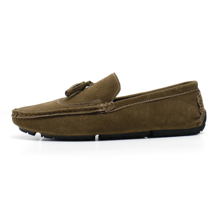 Mocasines De Gamuza Para Hombre, Zapatos Informales De Cuero Con Diseño De Borlas, Zapatos Planos Para Hombre, Calzado Sencillo