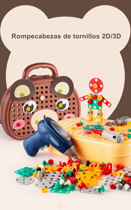 Juego de apilamiento Montessori juguetes con taladro Juguetes