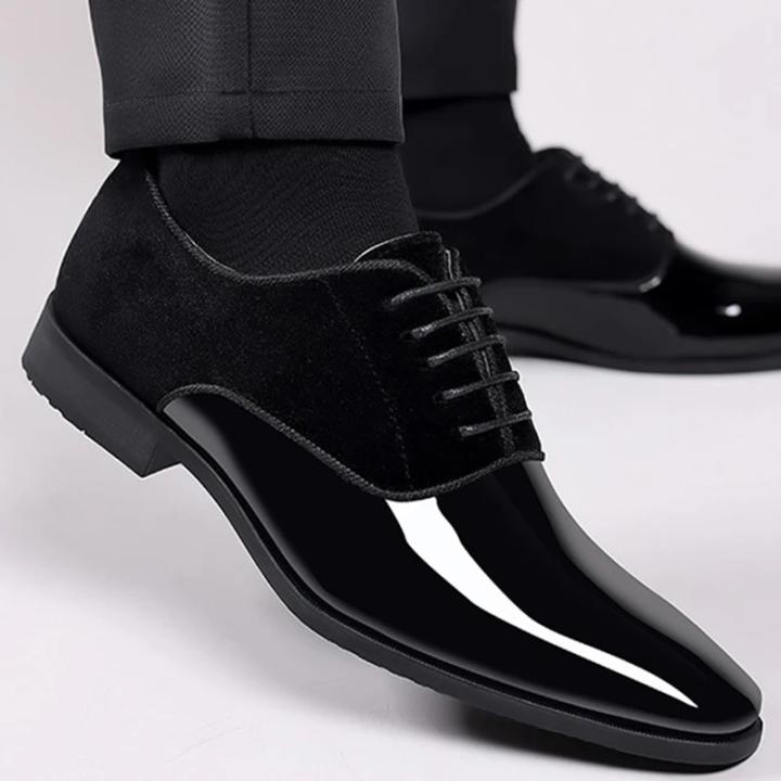 Mocasines Sin Cordones Para Hombre, Informales, Cómodos, Para Boda, Oficina, Zapatos De Vestir Para Hombre, De Cuero De Charol, Formales, Zapatos Oxford De Negocios, Negro
