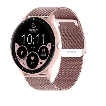 Reloj inteligente redondo para hombre y mujer, accesorio de pulsera  resistente al agua con pantalla táctil completa, seguimiento de actividad