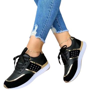 Zapatos deportivos para mujer, zapatos vulcanizados para mujer, zapatos de  plataforma al aire libre, zapatillas de deporte femeninas, negro