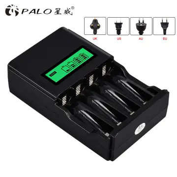 PALO-batería recargable AA de 1,2 V + 1,2 V, pilas recargables AAA con  cargador de batería AA inteligente para baterías Ni-MH AA aaa de 1,2 v