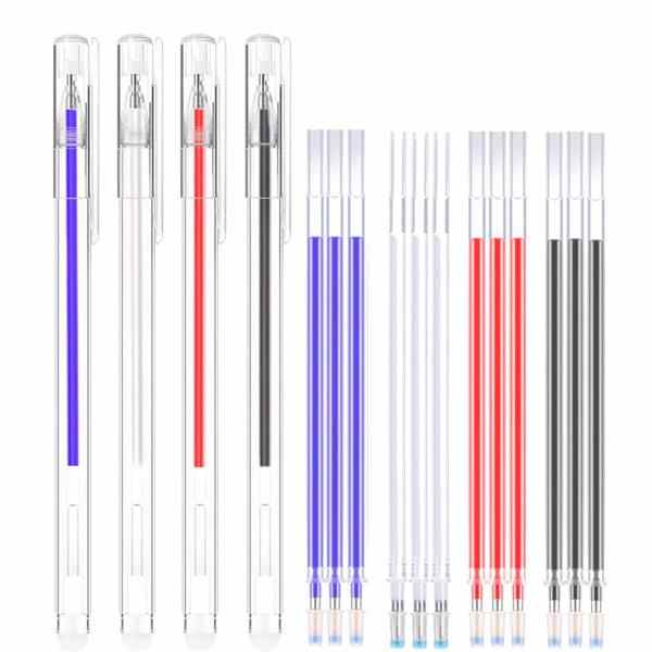 Bolígrafos de borrado térmico de 4 colores con 20 piezas de tela borrable  por calor, sin marcas, para costura, acolchado y confección