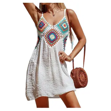 Vestido playero largo informal para mujer, túnica blanca Sexy