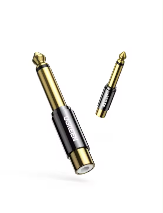 UGREEN-adaptador RCA a Jack TS Mono, conector de Audio, 6,5mm, 6,35mm, 1/4mm, chapado en oro cobre puro, macho a hembra, 6,5mm UGREEN-adaptador RCA a Jack TS Mono, conector de Audio, 6,5mm, 6,35mm, 1/4mm, chapado en oro cobre puro, macho a hembra, 6,5mm