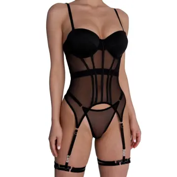 TYC Conjunto de Ropa Interior Sexy para Mujer Lenceria Erotica De Encaje,  para Mujeres Encaje Mujeres Lencería Cuello en V Profundo Ropa de Dormir