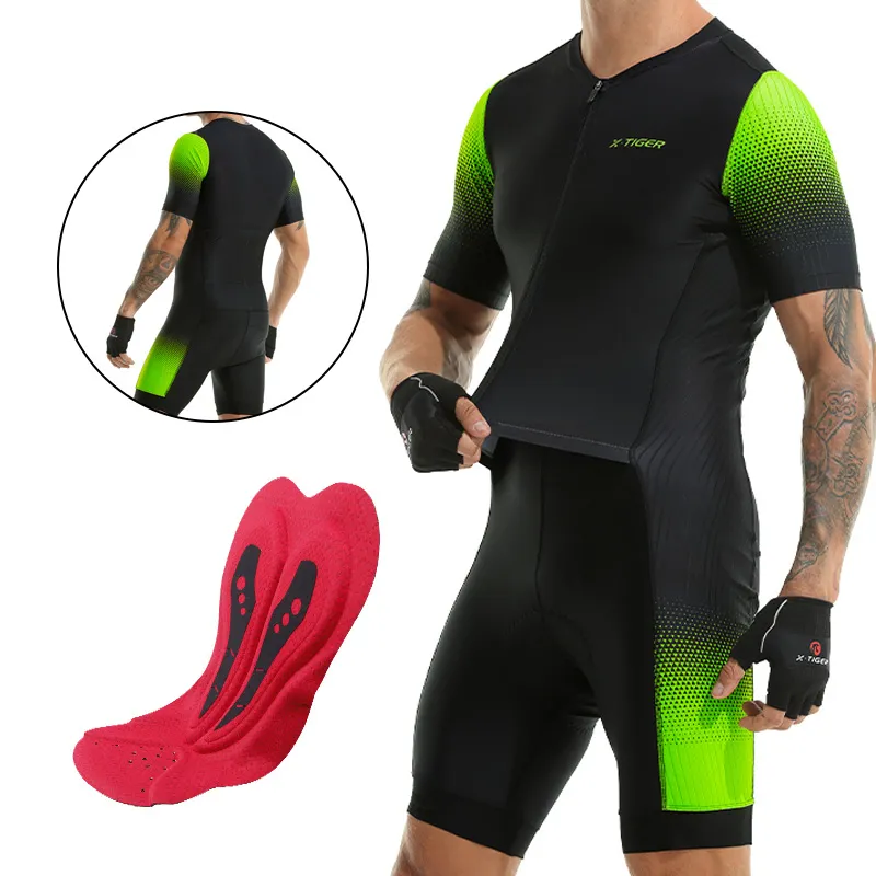 Jersey de hombre, mono de carreras para triatlón, Maillot de manga corta verde, ropa para Ciclismo de montaña | Miravia