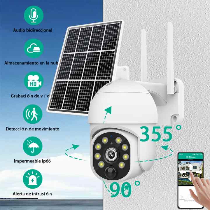 Cámara Ip Vigilancia 4g Sim Card Exterior Panel Solar