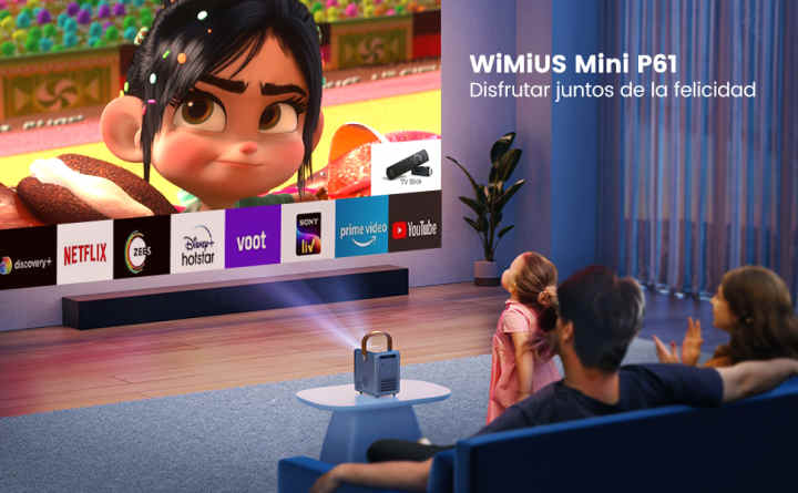 Wimius-proyector portátil P61Mini, 5G, WiFi, Bluetooth, Full HD