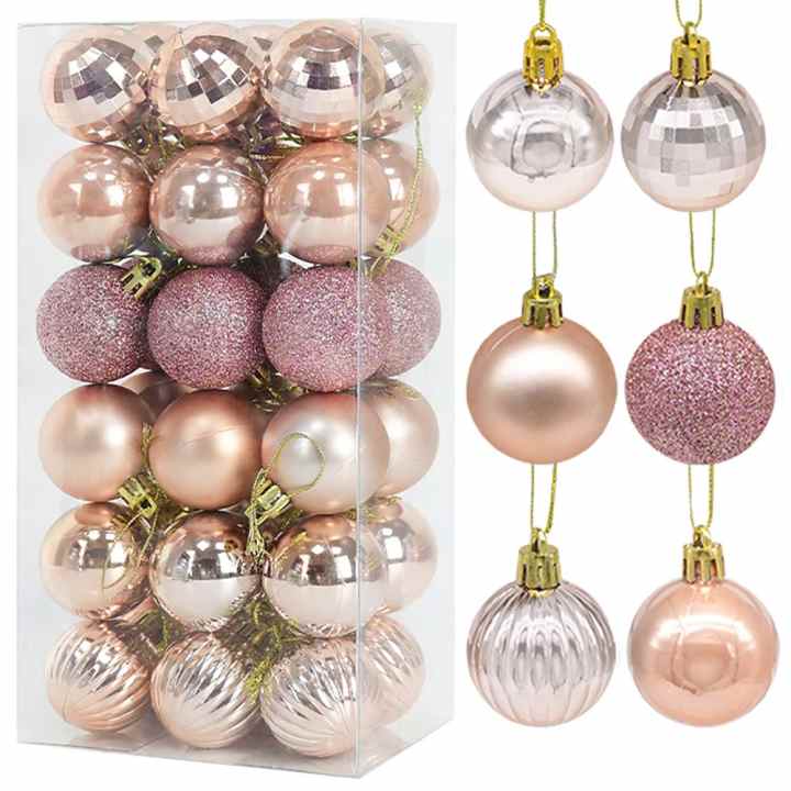 Bolas De Navidad De Cristal Iridiscente - 16 Unidades, 3.5 Cm De Diámetro, Adornos Para Árbol Transparentes Y Brillantes