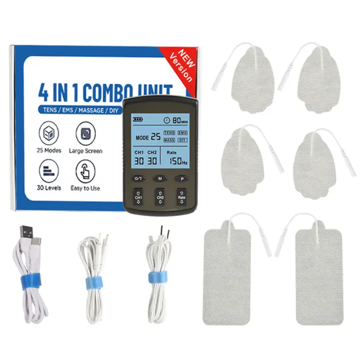 Maquina De Terapia Muscular Digital Masajeador 4 Electrodos