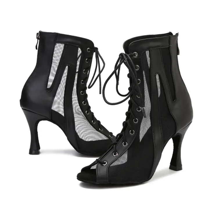 Zapatos de Baile Latino Mujer Salsa Antideslizantes Comodos Cuero Zapatillas  Baile Moderno Jazz Calzado Negro Blanco : : Moda