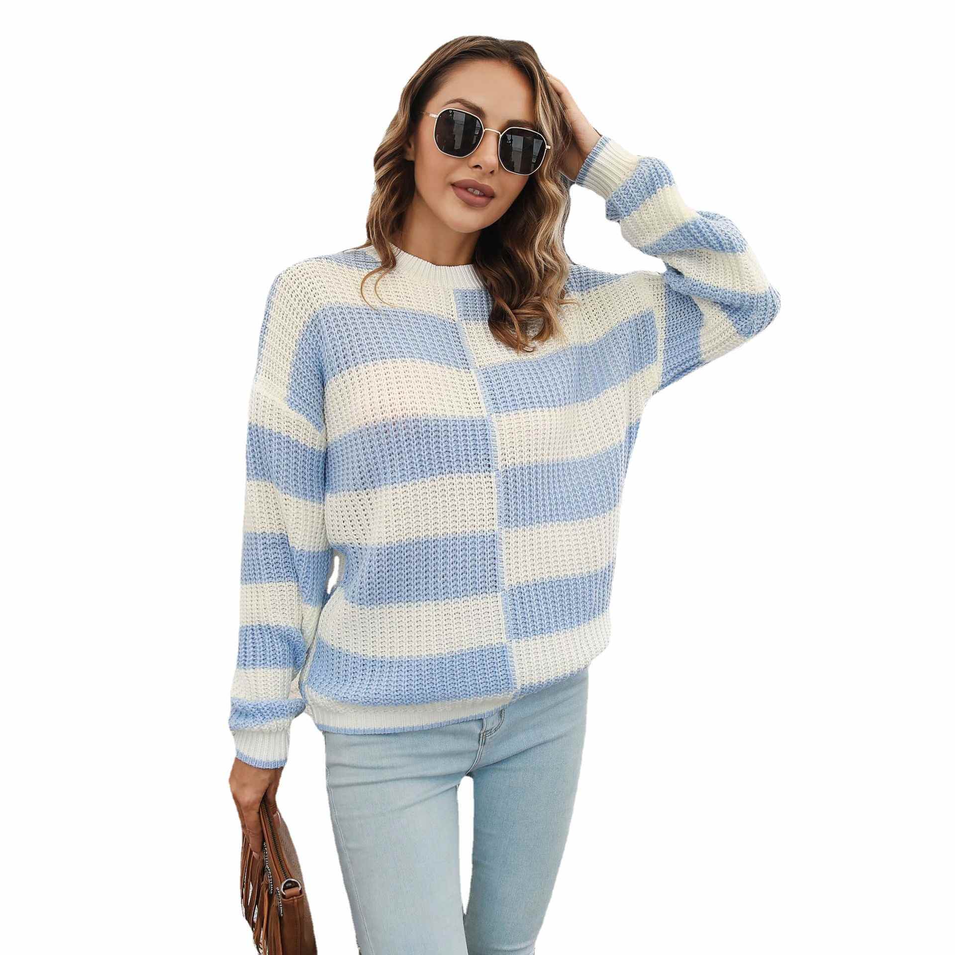 jersey-de-punto-de-manga-larga-con-hombros-ca-dos-su-ter-de-cuello