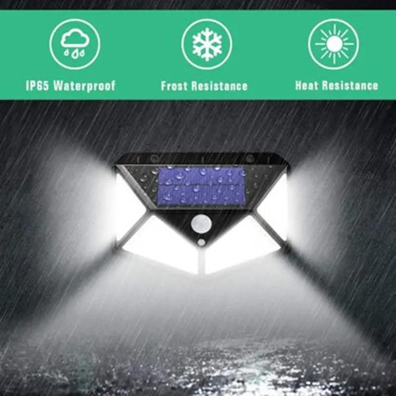 solar lights outdoor 100 led super energy saving iposible motion sensor security lights 270 light range wall lights solar powered lights wireless waterproof with 3 modes for garden outside 1 2 4pcs details 0
