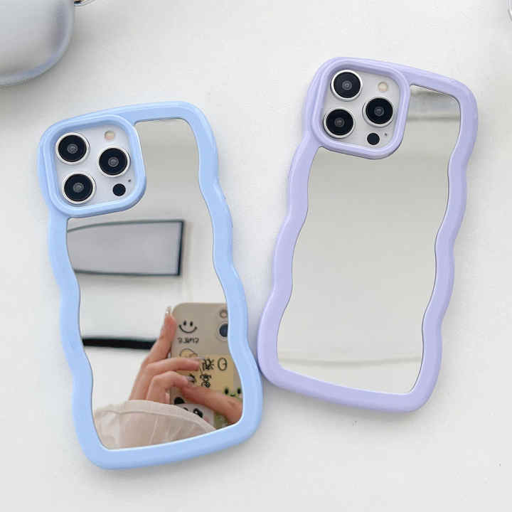 Funda de teléfono con espejo de corazón para niña, carcasa trasera a prueba  de golpes para iPhone 11, 12, 13, 14, 15 Pro Max