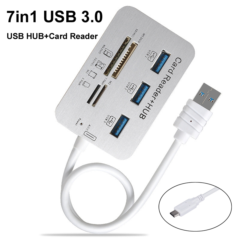 Puertos de acoplamiento USB Expansor múltiple 4/7 puertos 1.1 Concentrador  USB 1.1 Concentrador USB 1.1 con interruptor de lámpara LED Concentrador  divisor USB múltiple para PC