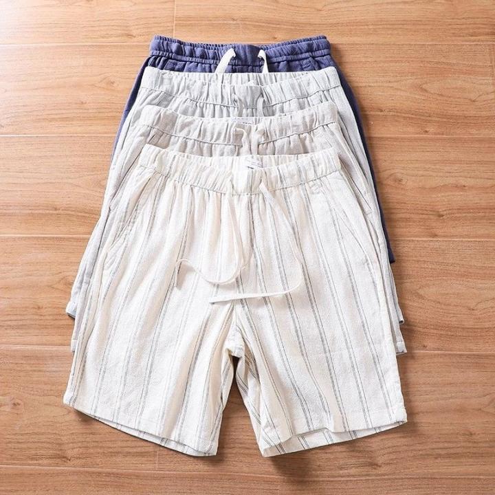 Pantalones Cortos Hombre Shorts De Verano Para Hombre - Algodón Y Lino Con Cintura Elástica Pantalón Corto Algodón Hombre