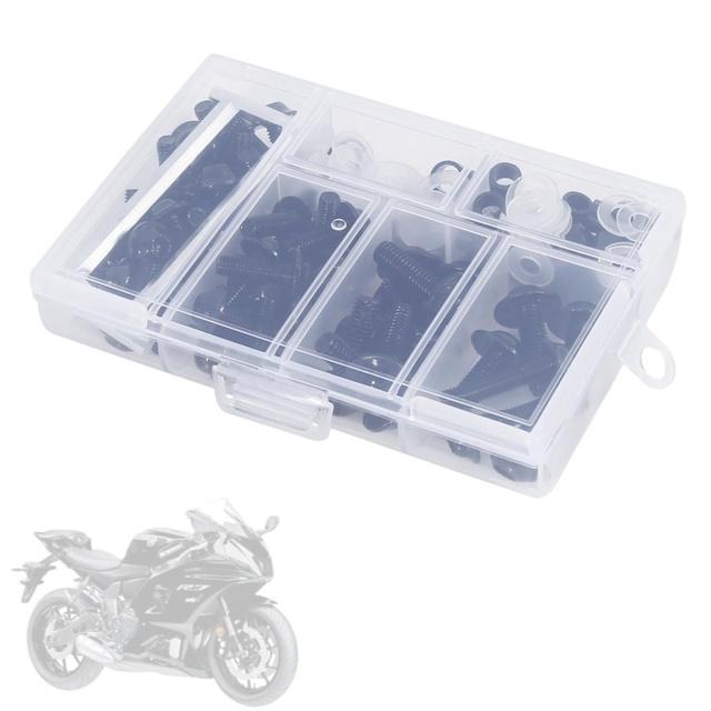 HAPPOW – Kit De 500 Tornillos Y Accesorios RC Universales, Acero Con Galvanizado Negro, Compatible Con 1/8, 1/10 Y 1/12, Incluye Juntas Y Clips