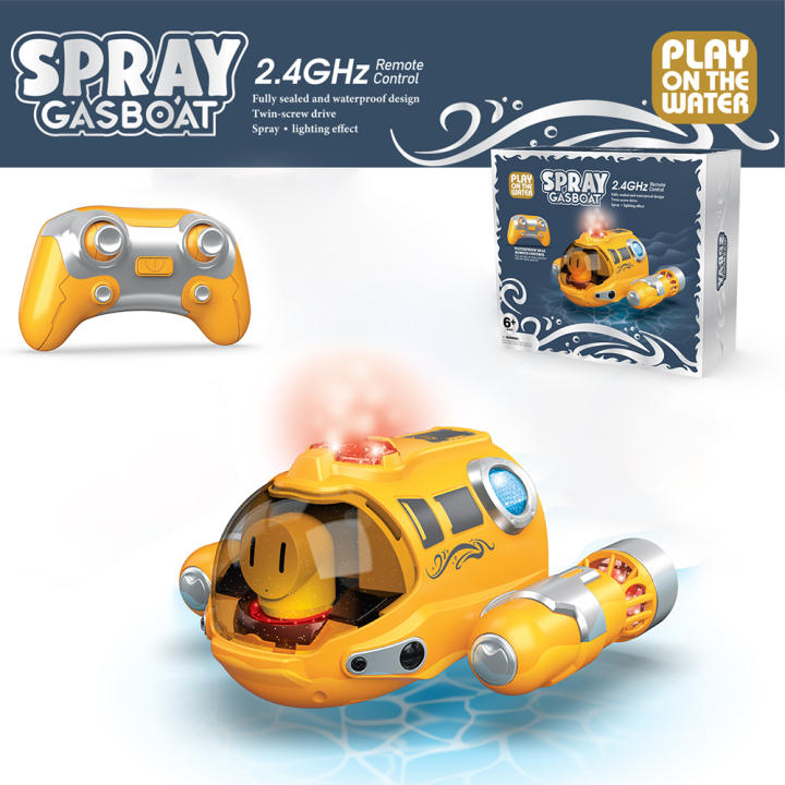 Barco Teledirigido De Alta Velocidad 2.4 GHz, Impermeable, Con Motor Doble Y Batería De 500mAh, Velocidad De 20 Km/h, Para Niños
