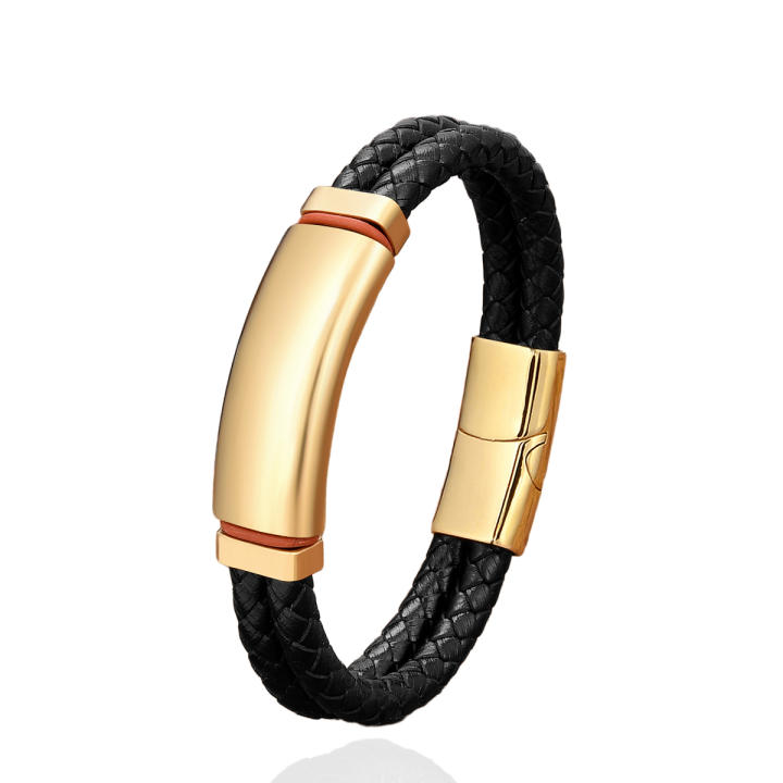 Pulseras De Brazalete De Oro De Diseño: Manguito De Cuero Sintético Unisex Con Acentos De Acero Inoxidable Chapado En Oro De 18 Quilat Joyas De Pulsera Marrón Negro De 16,38 € | DHgate