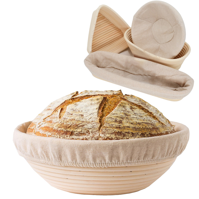 Cesta de mimbre para fermentación de pan, Baguette de pan de campo