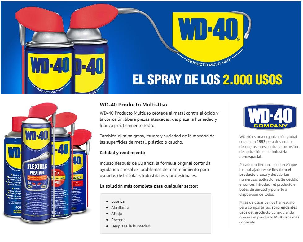 Wd 40 Producto Multi Uso Doble Acción 400ml Wd40 Lubrica Abrillanta Desplaza La Humedad 