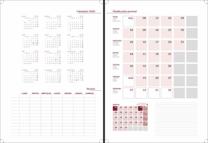 Agenda 2024 día por página: Grande diaria calendario - español - tamaño A4  -12 meses , Planificador diario y mensual (Spanish Edition)