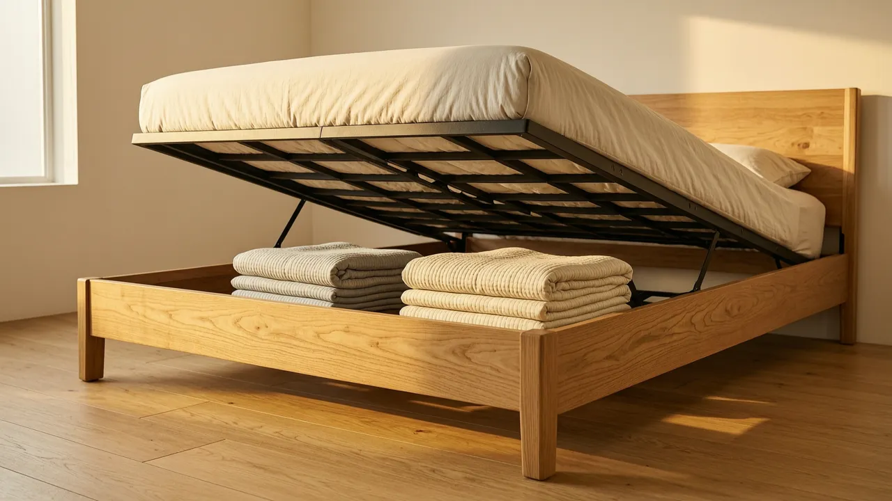 Canapé abatible de 90 cm: cómo aprovechar el almacenaje bajo la cama