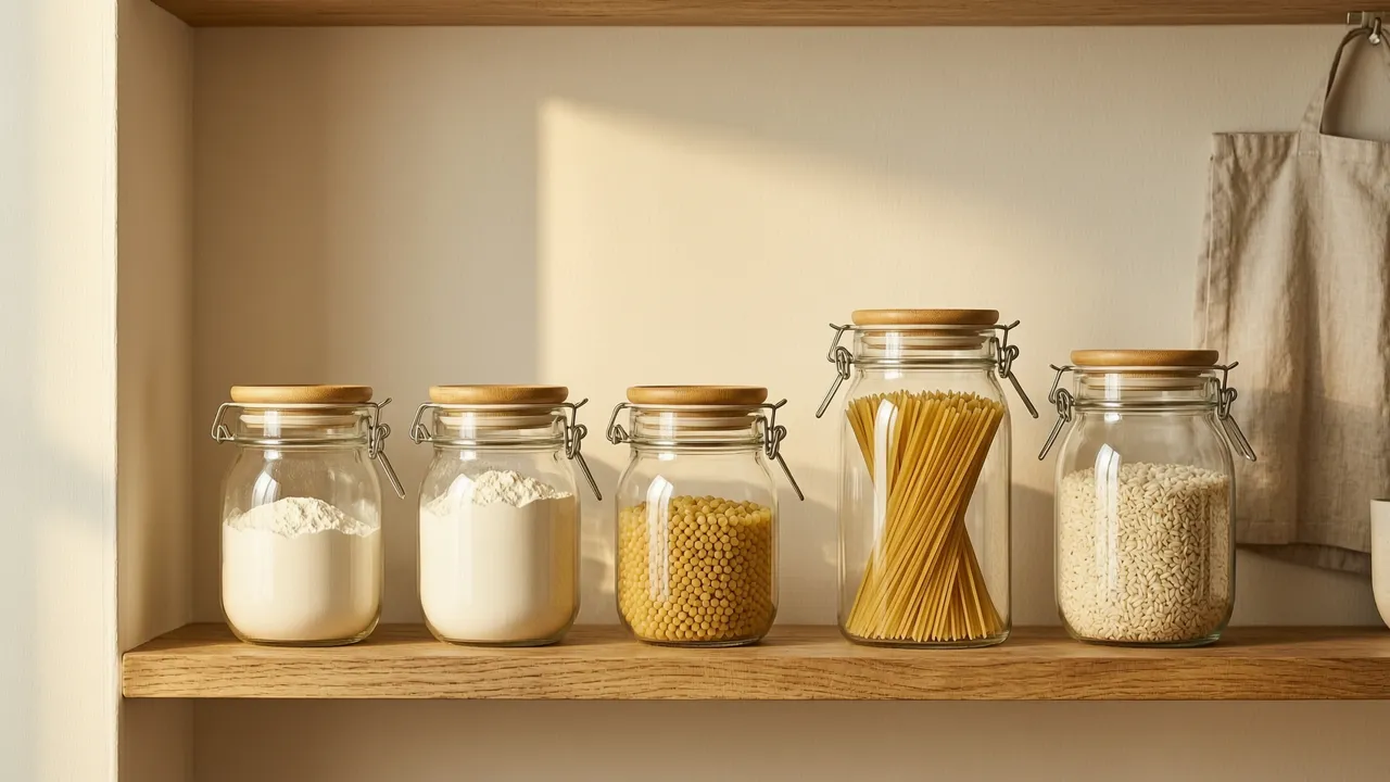 Organizador de cocina con frascos sellados: guía práctica