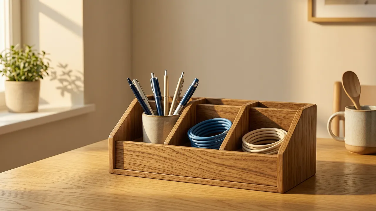Organizador de escritorio para portátil: orden real y cables invisibles